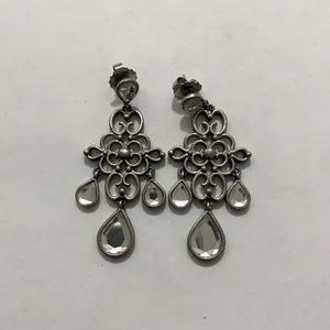 Lia Sophia Silver scroll dangling earrings